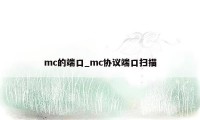 mc的端口_mc协议端口扫描