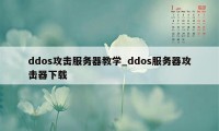 ddos攻击服务器教学_ddos服务器攻击器下载