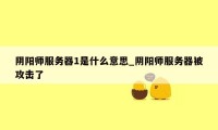 阴阳师服务器1是什么意思_阴阳师服务器被攻击了