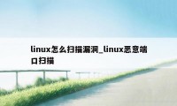 linux怎么扫描漏洞_linux恶意端口扫描