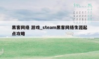 黑客网络 游戏_steam黑客网络生涯起点攻略