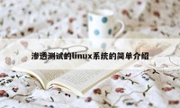 渗透测试的linux系统的简单介绍