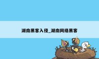 湖南黑客入侵_湖南网络黑客