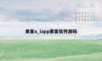 黑客a_iapp黑客软件源码