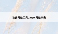 攻击网站工具_aspx网站攻击