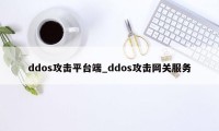 ddos攻击平台端_ddos攻击网关服务