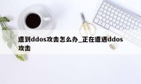 遭到ddos攻击怎么办_正在遭遇ddos攻击