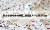 服务器被攻击的原因_服务器为什么受到攻击