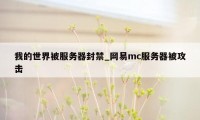 我的世界被服务器封禁_网易mc服务器被攻击