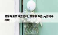 黑客专用软件盗密码_黑客软件盗qq密码手机版