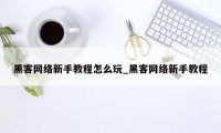 黑客网络新手教程怎么玩_黑客网络新手教程