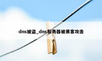 dns被盗_dns服务器被黑客攻击