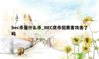 bec币是什么币_BEC货币招黑客攻击了吗