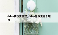 ddos的攻击原理_ddos是攻击哪个端口