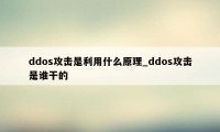 ddos攻击是利用什么原理_ddos攻击是谁干的