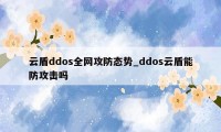 云盾ddos全网攻防态势_ddos云盾能防攻击吗