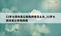 12岁小孩攻击公安局网络怎么办_12岁小孩攻击公安局网络