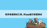 软件渗透测试工具_对app进行渗透测试