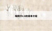 暗网仔2.0的简单介绍