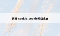 网络 cookie_cookie网络攻击