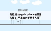 危险,你的apple iphone被黑客入侵了_苹果被16岁黑客入侵