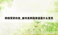 网络受到攻击_被攻击网络用语是什么意思