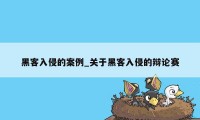 黑客入侵的案例_关于黑客入侵的辩论赛