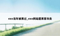 exo当年被黑过_exo网站遭黑客攻击