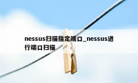 nessus扫描指定端口_nessus进行端口扫描