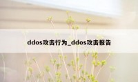 ddos攻击行为_ddos攻击报告