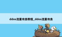 ddos流量攻击教程_ddos流量攻击