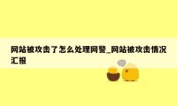 网站被攻击了怎么处理网警_网站被攻击情况汇报