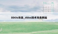 DDOs攻击_ddos技术攻击网站