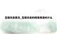 互相攻击英文_互相攻击的网络用语叫什么