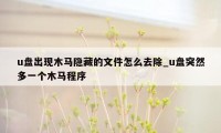 u盘出现木马隐藏的文件怎么去除_u盘突然多一个木马程序