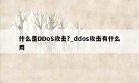 什么是DDoS攻击?_ddos攻击有什么用