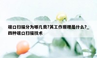 端口扫描分为哪几类?其工作原理是什么?_四种端口扫描技术