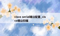 cisco serial端口配置_cisco端口扫描