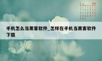 手机怎么当黑客软件_怎样在手机当黑客软件下载