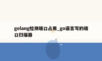 golang检测端口占用_go语言写的端口扫描器