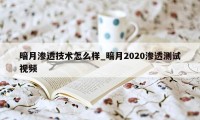 暗月渗透技术怎么样_暗月2020渗透测试视频