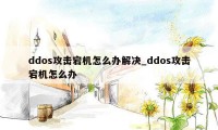 ddos攻击宕机怎么办解决_ddos攻击宕机怎么办