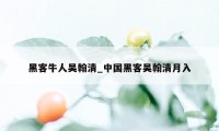 黑客牛人吴翰清_中国黑客吴翰清月入