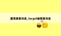 遭受黑客攻击_target被黑客攻击