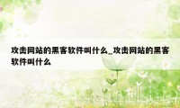 攻击网站的黑客软件叫什么_攻击网站的黑客软件叫什么