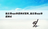 连云港app渗透测试官网_连云港app渗透测试