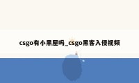 csgo有小黑屋吗_csgo黑客入侵视频