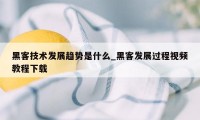 黑客技术发展趋势是什么_黑客发展过程视频教程下载