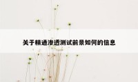 关于精通渗透测试前景如何的信息