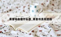 黑客攻击是什么罪_黑客攻击高速路